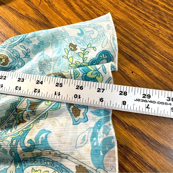 Alfred Dunner Women's Paisley Blouse - Blue and Green - Picture 7 of 9